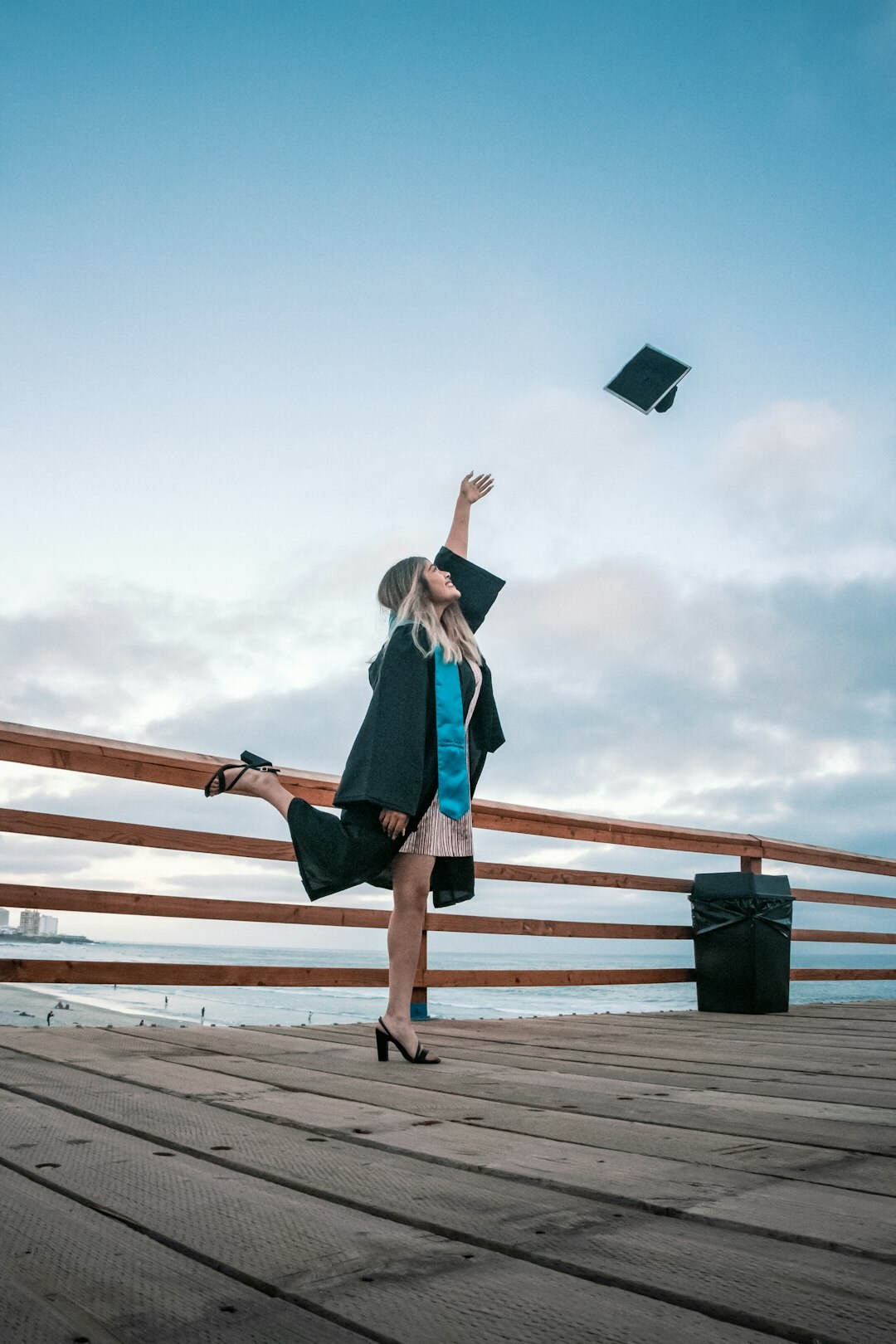 graduation cap and laptop